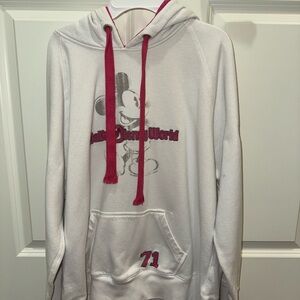 Disney Parks Disney World White Hoodie with Pink Accents EUC